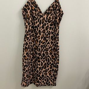 Boohoo Tall Leopard Strappy Bodycon Dress